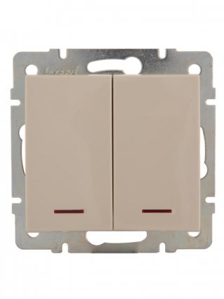 Фотография товара 'Lezard RAIN Выключатель 2-ой с подсветкой, 703-0388-112'