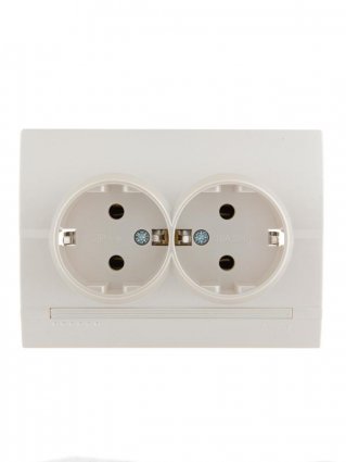 Фотография товара 'Lezard DERIY Розетка двойная с заземлением керамика, 702-3030-127'