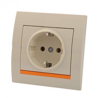 Фотография товара 'Lezard DERIY Розетка с заземлением керамика, 702-0303-122'