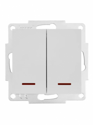 Фотография товара 'Lezard 742-4388-112 VESNA Выключатель двойной с подсветкой'