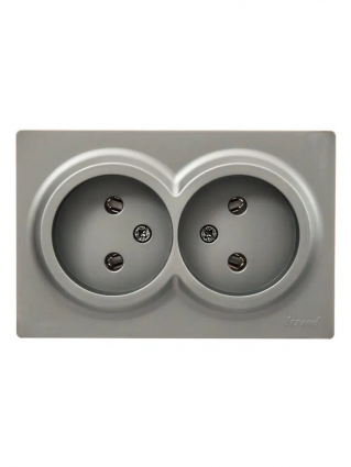 Фотография товара 'Lezard 752-3500-128B LETO Розетка двойная б/з закрытый корпус ПБТ'