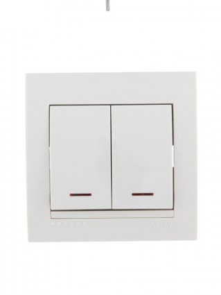 Фотография товара 'Lezard DERIY Выключатель двойной с подсветкой, 702-0202-112'