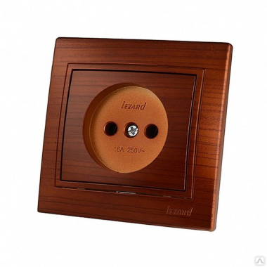 Фотография товара 'Lezard 702-0505-122 DERIY Розетка с/з керамика махагон'