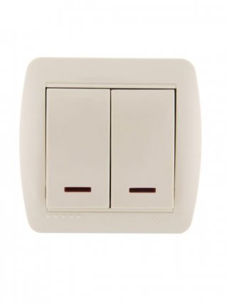 Фотография товара 'Lezard DEMET Выключатель двойной с подсветкой, 711-0300-112'