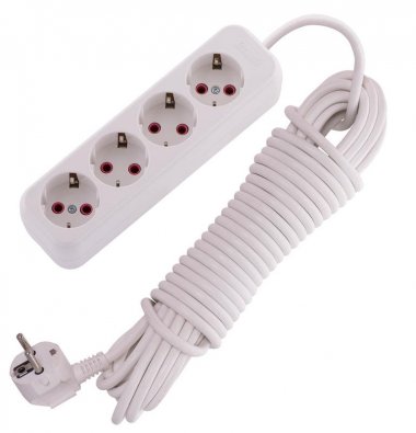 Фотография товара 'Lezard LILA Удлинитель с заземлением 4 входа 10 метров, 720-0410-401'