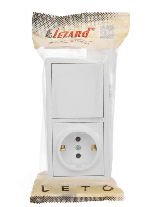 Фотография товара 'Lezard 752-0200-170BAP LETO Выключатель и розетка с/з'