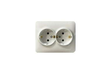 Фотография товара 'Lezard 708-0200-127 KARINA LIFE Розетка двойная с/з керамика белая'