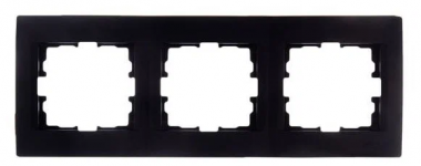 Фотография товара 'Lezard 703-4225-148 RAIN Рамка 3-ая гориз. с вст. цв. черный бархат+ хром'