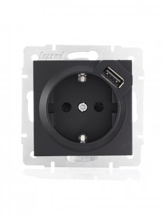 Фотография товара 'Lezard VESNA Розетка с заземлением + USB разъём, 742-4288-181'