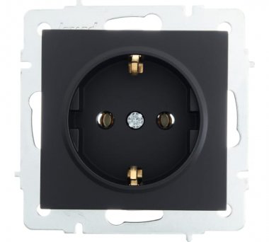 Фотография товара 'Lezard VESNA Розетка с заземлением ПБТ, 742-4288-122B'