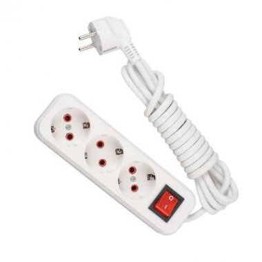 Фотография товара 'Lezard LILA Удлинитель с заземлением 3 входа 3 метра с выключателем, 720-0303-302'