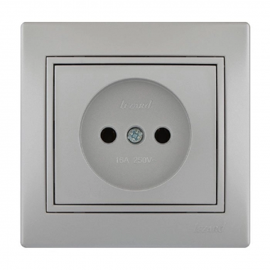 Фотография товара 'Lezard 701-1010-121B MIRA Розетка б/з бакалит метал серый со вставкой'