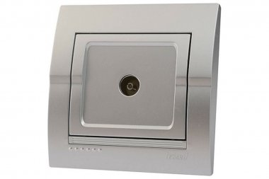 Фотография товара 'Lezard 702-2828-130 DERIY Розетка ТВ оконечная серебристый металлик'