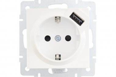Фотография товара 'Lezard 742-3088-181 VESNA Розетка с/з + USB разъём'