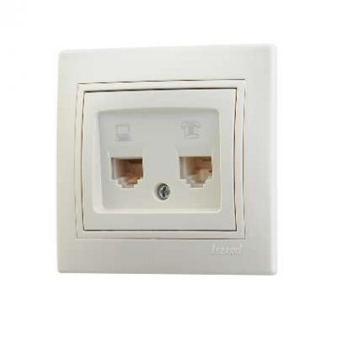 Фотография товара 'Lezard MIRA Розетка компьютер+телефон, 701-0303-143'