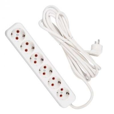 Фотография товара 'Lezard LILA Удлинитель с заземлением 6 входов 5 метров , 720-0605-601'