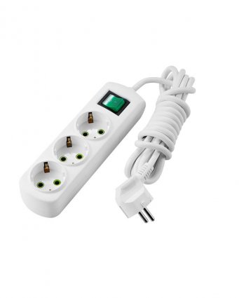 Фотография товара 'Lezard LETITIA Удлинитель с заземлением 3 входа 3 метра с выключателем, 721-0303-302'