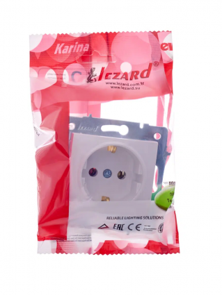 Фотография товара 'Lezard 708-0200-122B KARINA LIFE Розетка с/з ПБТ'