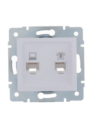 Фотография товара 'Lezard 708-0200-143 KARINA LIFE Розетка компьютер+телефон'