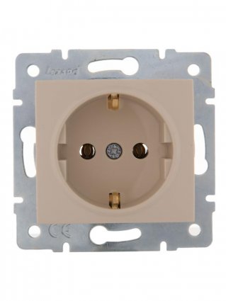 Фотография товара 'Lezard KARINA Розетка с заземлением ПБТ, 707-0388-122B'