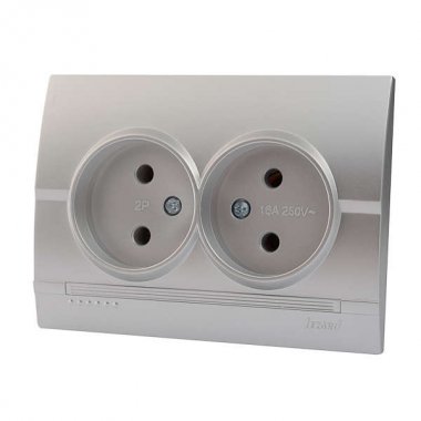 Фотография товара 'Lezard DERIY Розетка двойная без заземления, 702-2828-128'