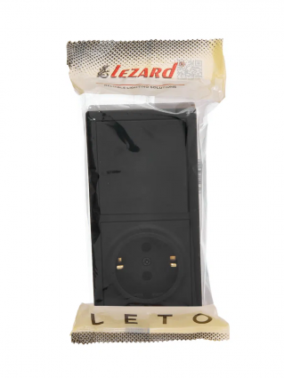 Фотография товара 'Lezard 752-4200-170BVP LETO Выключатель проходной и розетка с/з'