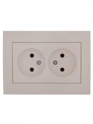 Фотография товара 'Lezard RAIN Розетка двойная без заземления керамика, 703-0202-128'