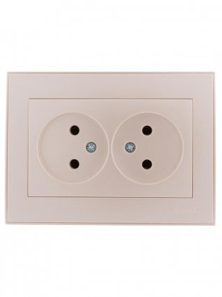 Фотография товара 'Lezard RAIN Розетка двойная без заземления керамика, 703-3030-128'