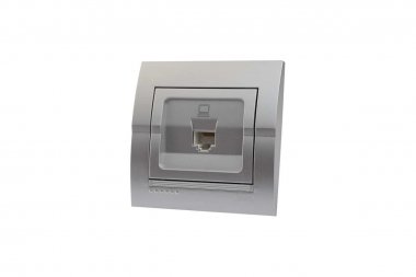 Фотография товара 'Lezard 702-2828-139 DERIY Розетка компьютерная серебристый металлик'