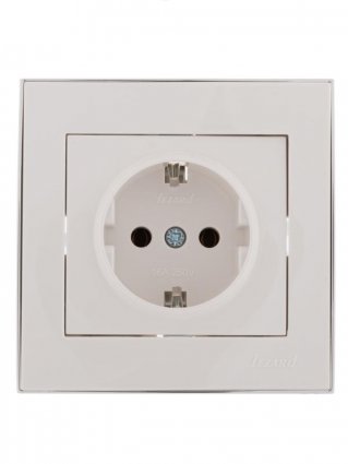 Фотография товара 'Lezard RAIN Розетка с заземлением керамика, 703-0225-122'