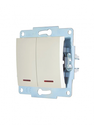 Фотография товара 'Lezard 7081-3088-112 ASTI Выключатель двойной с подсветкой'