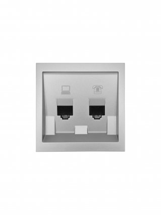 Фотография товара 'Lezard 704-7488-143 ZIMA Розетка компьютер+телефон'