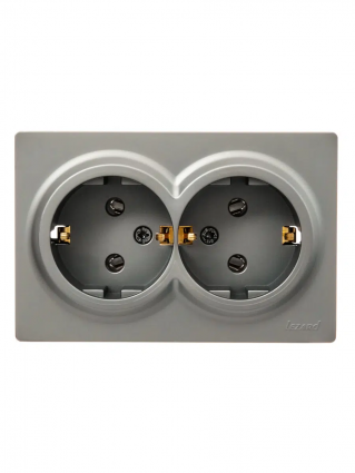 Фотография товара 'Lezard 752-3500-127B LETO Розетка двойная с/з закрытый корпус ПБТ'