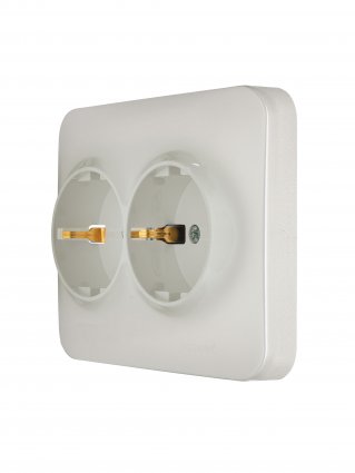 Фотография товара 'Lezard 7081-3000-127B ASTI Розетка двойная с/з ПБТ'