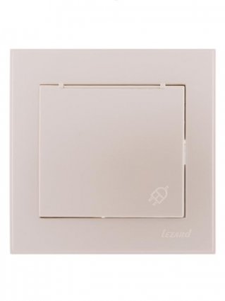 Фотография товара 'Lezard RAIN Розетка с заземлением с крышкой керамика, 703-3030-123'