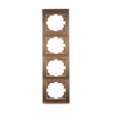 Фотография товара 'Lezard 703-3131-154 RAIN Рамка 4-ая верт. с вст. цв. бронза матовый'