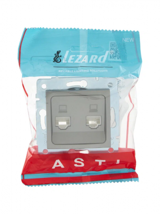 Фотография товара 'Lezard 7081-3535-141 ASTI Розетка компьютерная двойная'