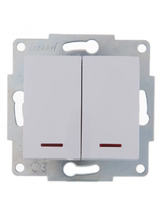 Фотография товара 'Lezard 708-0200-112 KARINA LIFE Выключатель двойной с подсветкой'