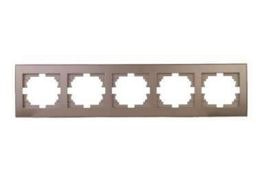 Фотография товара 'Lezard 703-3131-150 RAIN Рамка 5-ая гориз. с вст. цв. бронза матовый'