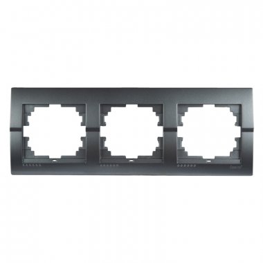 Фотография товара 'Lezard 702-2900-148 DERIY Рамка 3-ая горизонтальная темно-серый металлик'