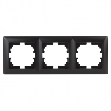 Фотография товара 'Lezard 703-4242-148 RAIN Рамка 3-ая гориз. с вст. цв. черный бархат'