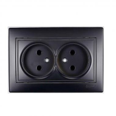 Фотография товара 'Lezard 701-4242-128B MIRA Розетка двойная б/з бакалит'