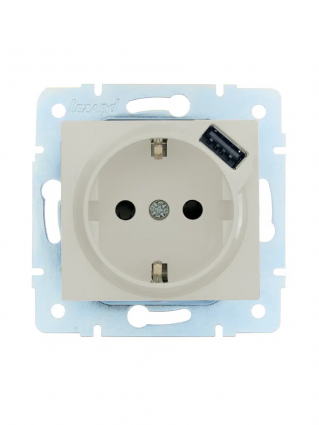 Фотография товара 'Lezard 7081-0388-181 ASTI Розетка с/з + USB разъём'