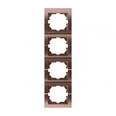 Фотография товара 'Lezard 702-3200-154 DERIY Рамка 4-ая вертикальная коричневая металлик'