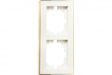 Фотография товара 'Lezard 703-0326-152 RAIN Рамка 2-ая верт. с вст. цв. бежевый + золото'