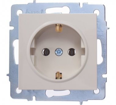 Фотография товара 'Lezard VESNA Розетка с заземлением ПБТ, 742-0388-122B'