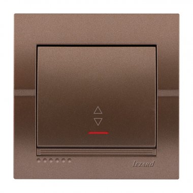 Фотография товара 'Lezard 702-3131-114 DERIY Выключатель проходной с подсветкой св.-коричневый металлик'