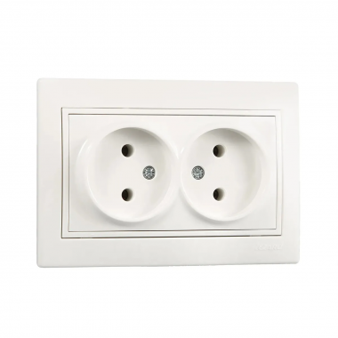 Фотография товара 'Lezard 701-0202-128B MIRA Розетка двойная б/з ПБТ'