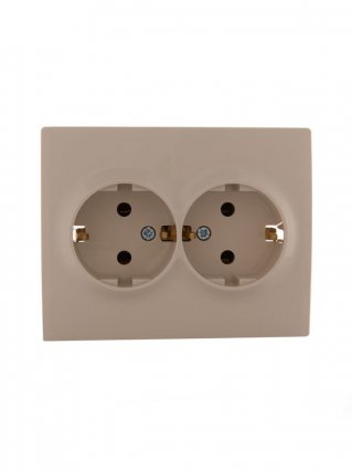 Фотография товара 'Lezard KARINA Розетка двойная с заземлением керамика, 707-0300-127'