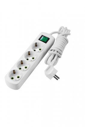 Фотография товара 'Lezard LETITIA Удлинитель с заземлением 4 входа 3 метра с выключателем, 721-0403-402'